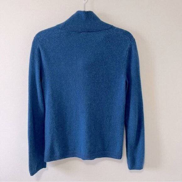 Talbots Pure Cashmere Cowlneck Sweater in Teal - Picture 2 of 7